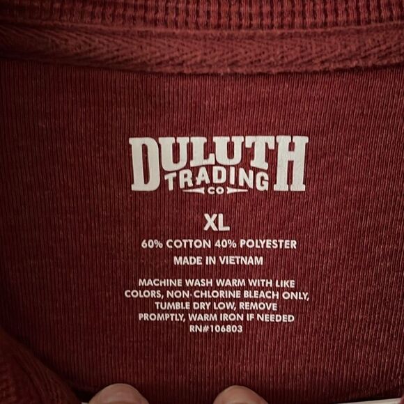 Duluth Trading Company Thermal Mock Neck Henley Rust Color Size XL - Picture 2 of 4
